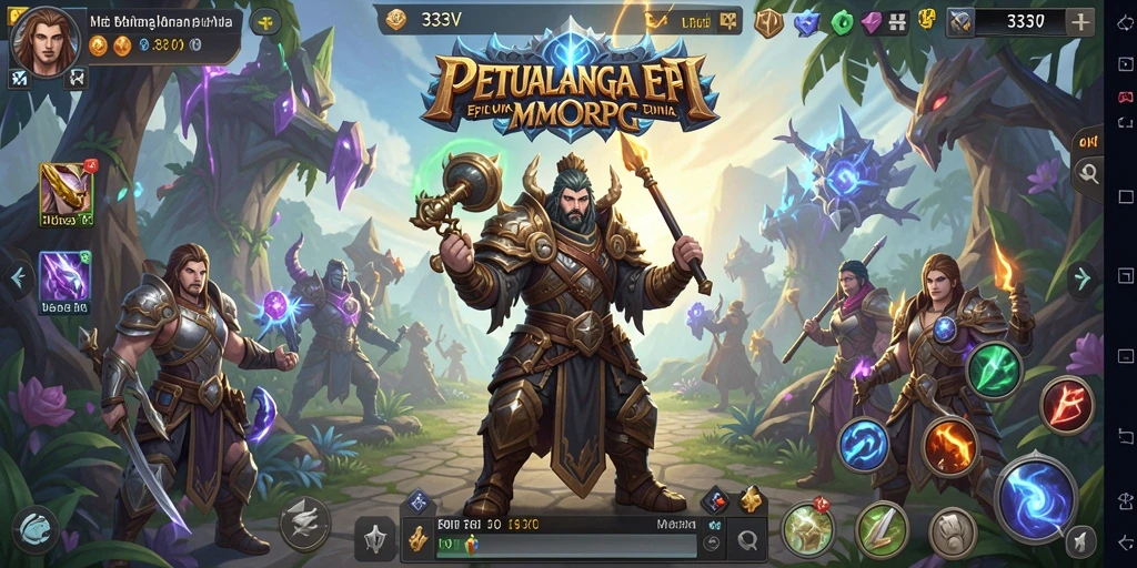 Tampilan gameplay yang menarik dan interaktif dari 333V dalam dunia MMORPG.