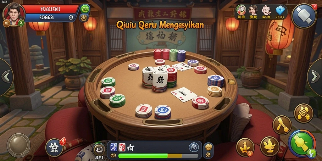 Tampilan gameplay seru dari ADG62 dengan kartu QiuQiu.