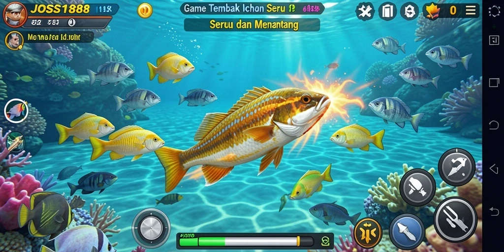 Tampilan menarik dari gameplay JOSS188 Tembak Ikan.