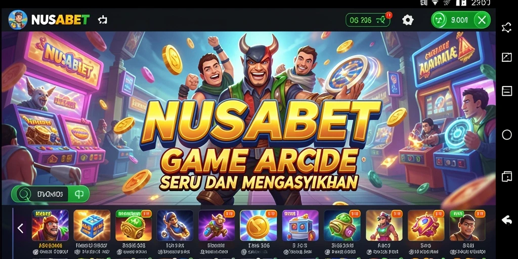 Tangkapan layar NUSABET menampilkan gameplay Arcade yang seru