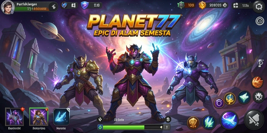 Tampilan gameplay PLANET77 yang menegangkan dan seru di arena pertarungan.