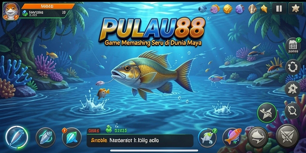 Tampilan gameplay menarik di PULAU88 saat memancing ikan terbesar.