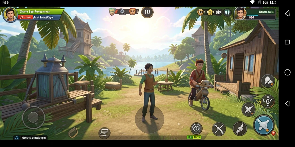 Tampilan gameplay RR666 yang ceria dan interaktif.