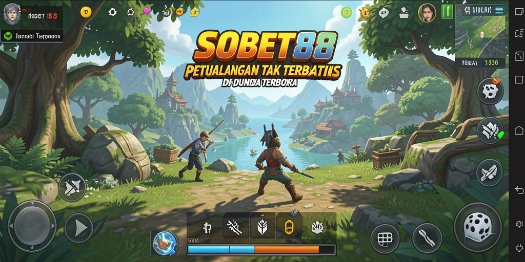 Tampilan gameplay <strong>SOBET88</strong> yang menakjubkan dalam petualangan dunia terbuka.