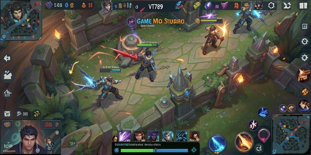 Tangkapan layar menunjukkan pertarungan di arena VT789 yang intens.